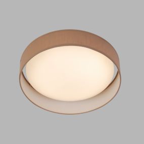 Searchlight Gianna - plafonnier - Ø 50 x 12,5 cm - 25W LED inclus - brun