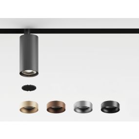 VK Lighting Eiva - système de rail magnétique - spot sur rail - Ø 3,6 x 8,5 cm - 7W LED inclus - Dimmable DALI - noir