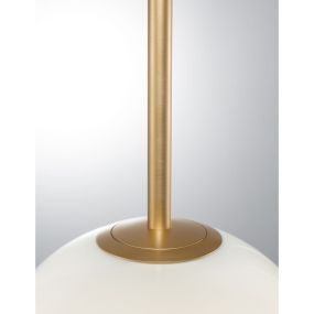 Nova Luce Cantona - lampe suspendue - Ø 25 x 180 cm - laiton doré et blanc