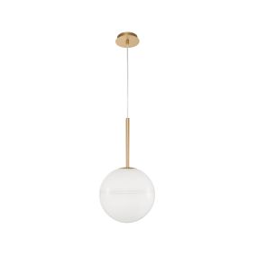 Nova Luce Cantona - lampe suspendue - Ø 25 x 180 cm - laiton doré et blanc