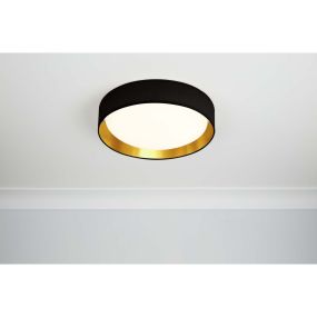 Searchlight Gianna - plafonnier - Ø 37 x 10,5 cm - 15W LED inclus - noir