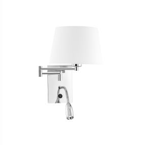 Nova Luce Cingo - applique murale avec interrupteur - 36 x 33 cm - 3W LED inclus - blanc et chrome