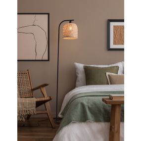 Nova Luce Intra - lampadaire - Ø 23 x 160 cm - bambou naturel et noir