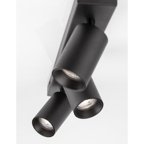 Nova Luce Tod - spot en saillie 3L - 55 x 6 x 12,7 cm - noir sable