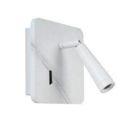 Lucide Oregon - lampe de chevet avec port usb - 15 x 15 x 9 cm - 3W LED inclus - blanc