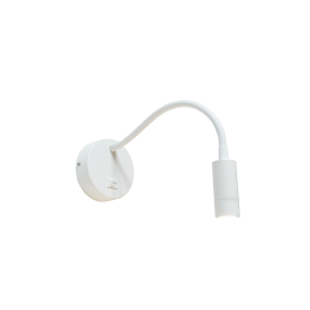 Artdelight Flexi - applique murale avec interrupteur - Ø 10 x 38 cm - 3W LED inclus - blanc