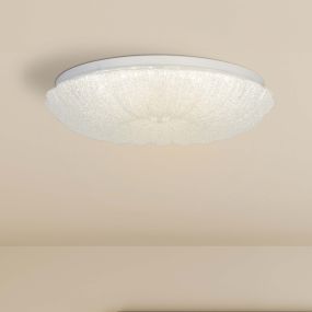 Searchlight Pandora - plafonnier - Ø 33 x 9 cm - 18W LED dimmable inclus - chrome et transparent