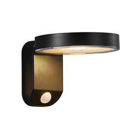 Nordlux Rica Round Solar - applique murale extérieure - Ø 15 x 12  x 18,2 cm - 5W LED inclus - IP44 - noir