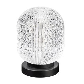 ETH Kristel - lampe de table - Ø 10 x 15 cm - transparent et noir