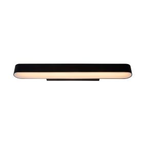 Lucide Madelon - miroir lumineux - 60 x 5 x 10 cm - 9W LED inclus - IP44 - noir et opale