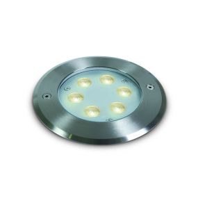 ONE Light LED Underwater Range - spot LED sous-marin - Ø 150 mm, Ø 140 mm encastrable - 6W LED dimmable inclus - IP68 - laiton brossé - couleur de lumière blanc chaud