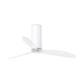 Faro Tube - ventilateur de plafond avec télécommande - Ø 128 cm - blanc et transparent