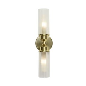 Searchlight Imperial - applique murale - 10 x 37 cm - IP44 - laiton satiné et transparent