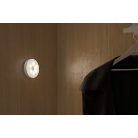 Calex Spot On Rechargeable Pucklight - rechargeable via une prise USB - Ø 6.5 x 1.8 cm - blanc