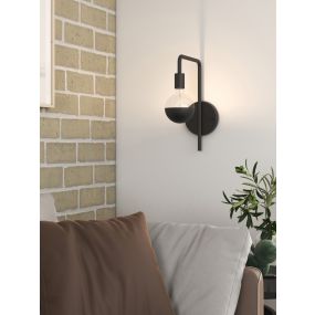 Calex U-Line - applique murale avec interrupteur - 25 x 15 cm - noir