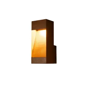 Konstsmide Rho - applique murale extérieure - 12 x 12 x 28 cm - 10W LED dimmable incl. - IP54 - brun rouille