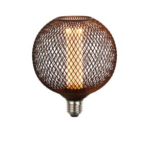 Searchlight Globe à effet grillagé - Ø 14 x 16 cm - E27 - 4,5W dimmable - 2700K - noir