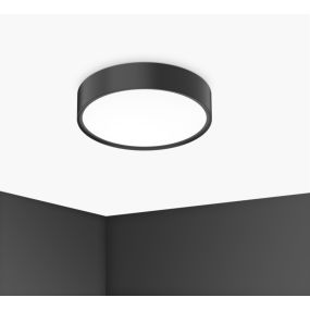 Century Italia Blanca Luxe - plafonnier - Ø 30 x 7 cm - 17W LED inclus - noir