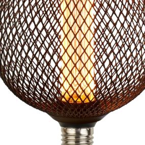 Searchlight Globe à effet grillagé - Ø 14 x 16 cm - E27 - 4,5W dimmable - 2700K - noir