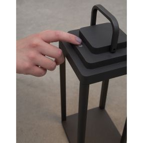 Nova Luce Figi - lampadaire portable avec port USB - 35 cm - 2W dimmable LED inclus - IP65 - anthracite