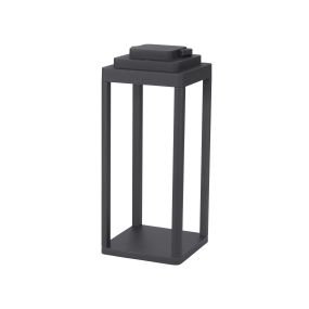 Nova Luce Figi - lampadaire portable avec port USB - 35 cm - 2W dimmable LED inclus - IP65 - anthracite