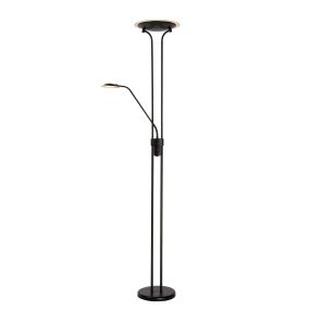 Lucide Champion - lampadaire - Ø 25,4 x 180 cm - 20W + 4W LED dimmable inclus - noir