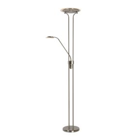 Lucide Champion - lampadaire - Ø 25,4 x 180 cm - 20W + 4W dimmable LED inclus - chrome mat