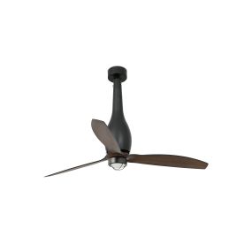 Faro Eterfan - ventilateur de plafond avec lumière et télécommande - Ø 128 cm - 17W LED inclus - brun foncé et noir mat