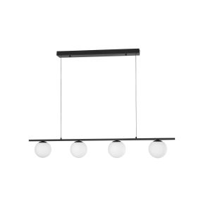 Nova Luce Joline - lampe suspendue - 72 x 12,5 x 120 cm - 32W LED inclus - noir sable et blanc opale