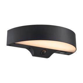 Nordlux Monay Round Solar - applique murale extérieure - 25 x 7,4 x 13,3 cm - 5W LED inclus - IP44 - noir