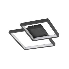 Nova Luce Porto - plafonnier - 32 x 32 x 6 cm - 19W LED inclus - noir sable