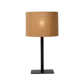 Lucide Magius - lampe à poser - Ø 28 x 52 cm - brun clair et noir