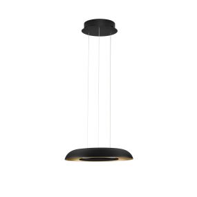 Nova Luce Epos - lampe suspendue - Ø 40 x 145 cm - 24W dimmable LED inclus - noir sablé et or brossé