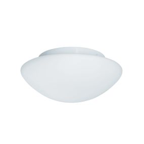 Searchlight Bathroom Flush - plafonnier de salle de bains - Ø 35 x 11,5 cm - IP44 - blanc opale