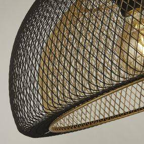 Searchlight Honeycomb - lampe suspendue - Ø 45,5 x 179 cm - noir mat et or