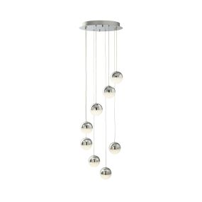 Searchlight Marbles - lampe suspendue - Ø 35 x 155 cm - 8 x 5W LED dimmable inclus - chrome