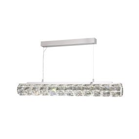 Searchlight Remy - lampe suspendue - 91 x 11 x 150 cm - 32W dimmable LED inclus - chrome et transparent