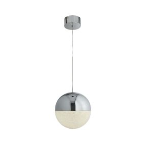 Searchlight Marbles - lampe suspendue - Ø 20 x 150 cm - 12W LED dimmable inclus - chrome