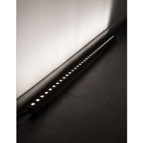Nova Luce lèche-mur - 100 x 2,5 x 3,5 cm - 15W LED inclus - IP67 - nickel satiné