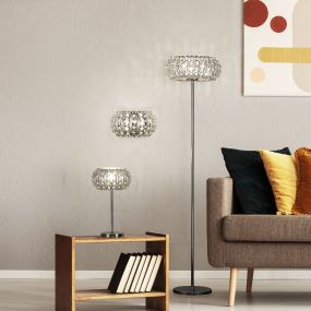 Searchlight Marilyn - lampadaire - Ø 37 x 151 cm - chrome