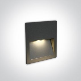 ONE Light Outdoor Dark Light Wall Recessed - applique murale encastrée - 11,5 x 11,5 x 3,5 cm - 4W LED inclus - IP65 - anthracite