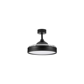 Nova Luce Nevma - ventilateur de plafond avec lumière et télécommande - Ø 107 x 49 cm - 36W LED inclus - noir mat