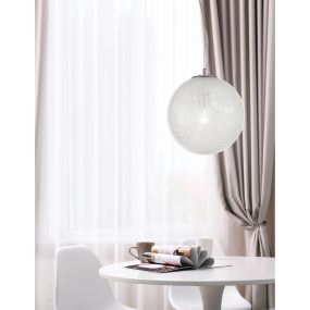 Nova Luce Frozen - lampe suspendue - Ø 30 x 120 cm - transparent et chromé