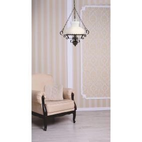 Searchlight Hurricane - lampe suspendue - Ø 45 x 93 cm - rouille et opale