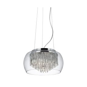 Searchlight Curva - lampe suspendue - Ø 35 x 80 cm - chrome