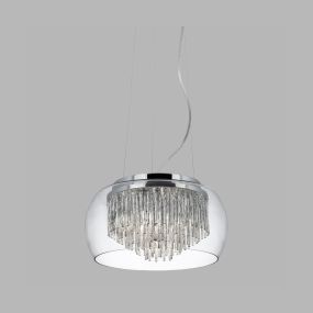 Searchlight Curva - lampe suspendue - Ø 35 x 80 cm - chrome