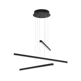 Nova Luce Eben - lampe suspendue - 55 x 55 x 180 cm - 40W LED inclus - noir sable