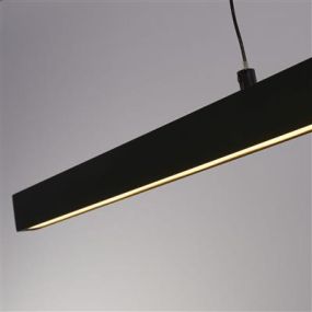Searchlight Layla - lampe suspendue - 101 x 8 x 190 cm - 29W dim-to-warm LED inclus - motion-controlled - noir