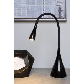 Lucide Zozy - lampe à poser - Ø 11,2 x 48,5 cm - 4W LED inclus - 3 niveaux de gradation - noir