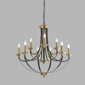 Searchlight Belfry - lustre - Ø 78 x 200 cm - bronze et brun